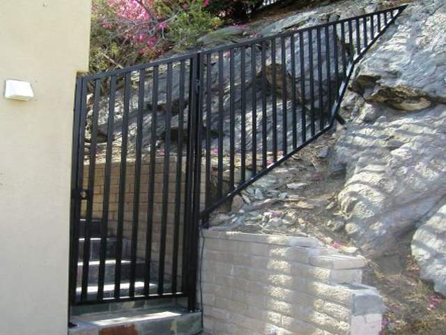 Custom gate and fencing.